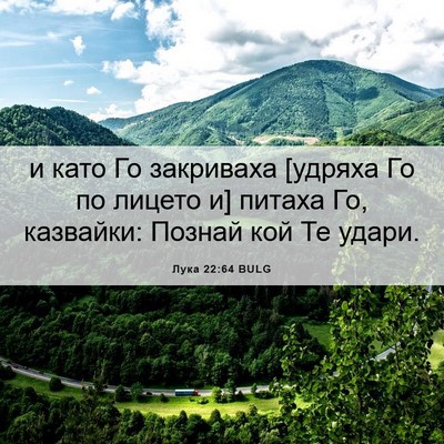 Picture 06 - Лука 22:64 BULG - и като Го закриваха [удряха - Bible Verse Picture