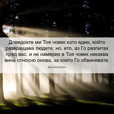 Picture 06 - Лука 23:14 BULG - Доведохте ми Тоя човек - Bible Verse Picture