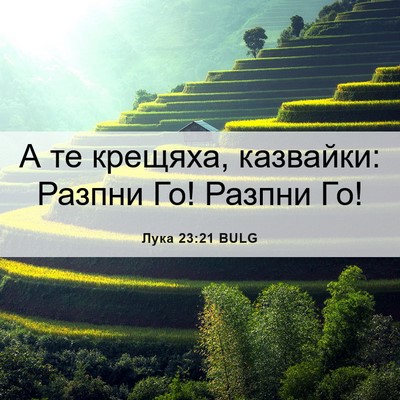 Picture 06 - Лука 23:21 BULG - А те крещяха, казвайки: - Bible Verse Picture