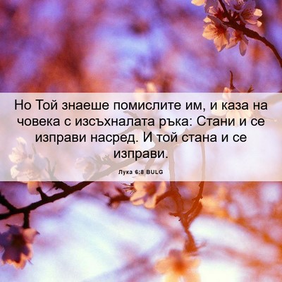 Picture 06 - Лука 6:8 BULG - Но Той знаеше помислите им, - Bible Verse Picture