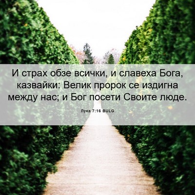 Picture 06 - Лука 7:16 BULG - И страх обзе всички, и - Bible Verse Picture