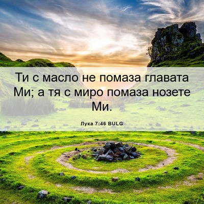 Picture 06 - Лука 7:46 BULG - Ти с масло не помаза - Bible Verse Picture