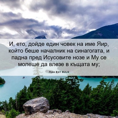 Picture 06 - Лука 8:41 BULG - И, ето, дойде един човек на - Bible Verse Picture