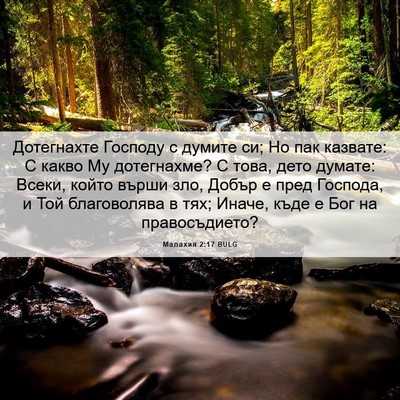 Picture 06 - Малахия 2:17 BULG - Дотегнахте Господу с - Bible Verse Picture