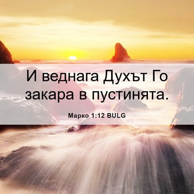 Picture 06 - Марко 1:12 BULG - И веднага Духът Го закара в - Bible Verse Picture