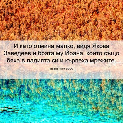 Picture 06 - Марко 1:19 BULG - И като отмина малко, видя - Bible Verse Picture