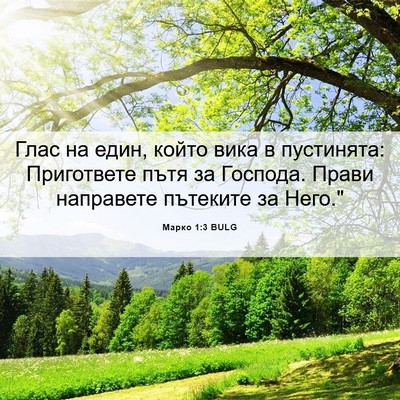 Picture 06 - Марко 1:3 BULG - Глас на един, който вика в - Bible Verse Picture