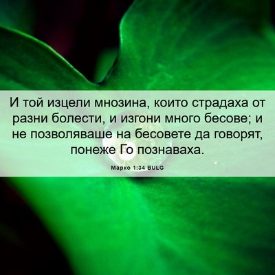 Picture 06 - Марко 1:34 BULG - И той изцели мнозина, които - Bible Verse Picture