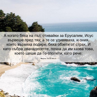 Picture 06 - Марко 10:32 BULG - А когато бяха на път, - Bible Verse Picture