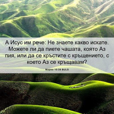 Picture 06 - Марко 10:38 BULG - А Исус им рече: Не знаете - Bible Verse Picture
