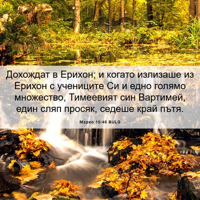 Picture 06 - Марко 10:46 BULG - Дохождат в Ерихон; и когато - Bible Verse Picture