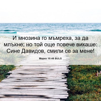 Picture 06 - Марко 10:48 BULG - И мнозина го мъмреха, за да - Bible Verse Picture