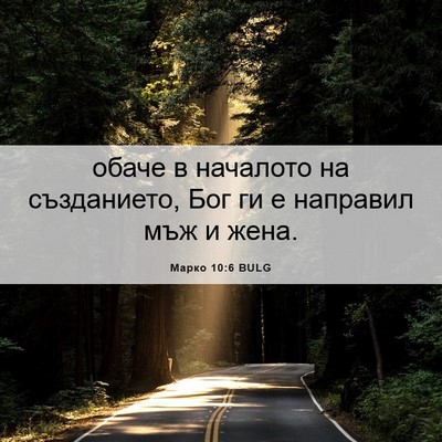 Picture 06 - Марко 10:6 BULG - обаче в началото на - Bible Verse Picture