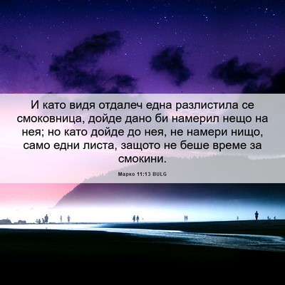 Picture 06 - Марко 11:13 BULG - И като видя отдалеч една - Bible Verse Picture