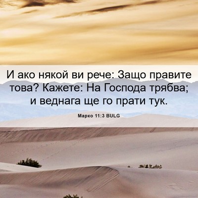 Picture 06 - Марко 11:3 BULG - И ако някой ви рече: Защо - Bible Verse Picture