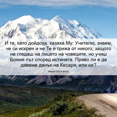 Picture 06 - Марко 12:14 BULG - И те, като дойдоха, казаха - Bible Verse Picture