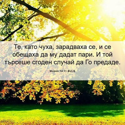 Picture 06 - Марко 14:11 BULG - Те, като чуха, зарадваха се, - Bible Verse Picture