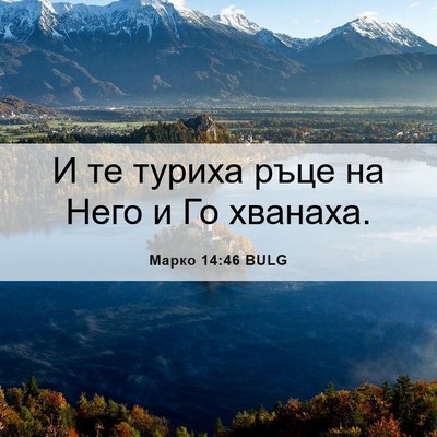 Picture 06 - Марко 14:46 BULG - И те туриха ръце на Него и - Bible Verse Picture