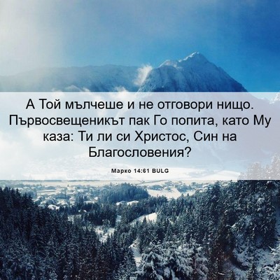 Picture 06 - Марко 14:61 BULG - А Той мълчеше и не отговори - Bible Verse Picture