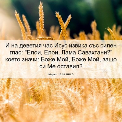 Picture 06 - Марко 15:34 BULG - И на деветия час Исус - Bible Verse Picture
