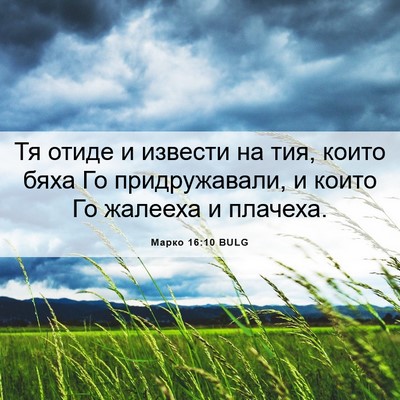 Picture 06 - Марко 16:10 BULG - Тя отиде и извести на тия, - Bible Verse Picture