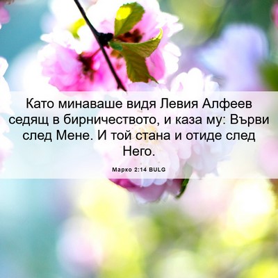 Picture 06 - Марко 2:14 BULG - Като минаваше видя Левия - Bible Verse Picture