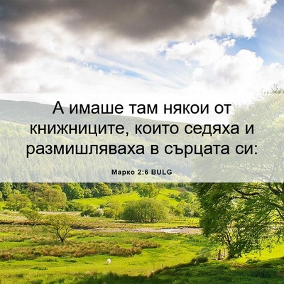 Picture 06 - Марко 2:6 BULG - А имаше там някои от - Bible Verse Picture