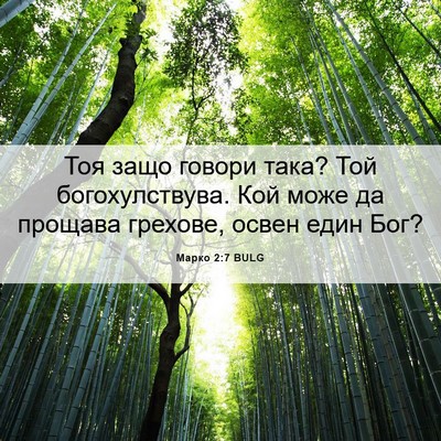 Picture 06 - Марко 2:7 BULG - Тоя защо говори така? Той - Bible Verse Picture