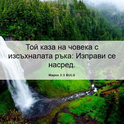 Picture 06 - Марко 3:3 BULG - Той каза на човека с - Bible Verse Picture