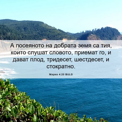 Picture 06 - Марко 4:20 BULG - А посеяното на добрата - Bible Verse Picture