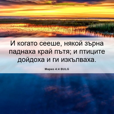 Picture 06 - Марко 4:4 BULG - И когато сееше, някой зърна - Bible Verse Picture