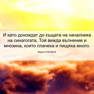 Picture 06 - Марко 5:38 BULG - И като дохождат до къщата - Bible Verse Picture