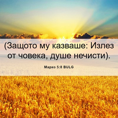 Picture 06 - Марко 5:8 BULG - (Защото му казваше: Излез - Bible Verse Picture