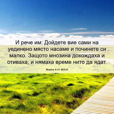 Picture 06 - Марко 6:31 BULG - И рече им: Дойдете вие сами - Bible Verse Picture