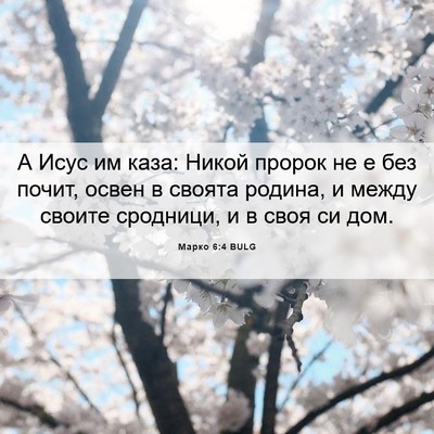 Picture 06 - Марко 6:4 BULG - А Исус им каза: Никой - Bible Verse Picture