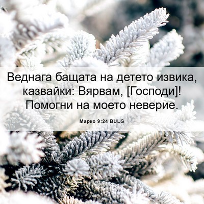 Picture 06 - Марко 9:24 BULG - Веднага бащата на детето - Bible Verse Picture