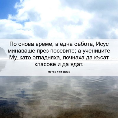 Picture 06 - Матей 12:1 BULG - По онова време, в една - Bible Verse Picture