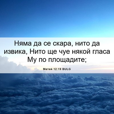 Picture 06 - Матей 12:19 BULG - Няма да се скара, нито да - Bible Verse Picture