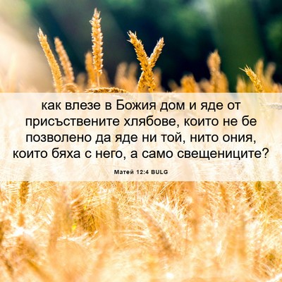Picture 06 - Матей 12:4 BULG - как влезе в Божия дом и яде - Bible Verse Picture