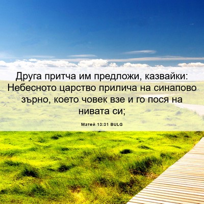 Picture 06 - Матей 13:31 BULG - Друга притча им предложи, - Bible Verse Picture