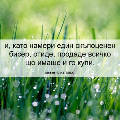 Picture 06 - Матей 13:46 BULG - и, като намери един - Bible Verse Picture