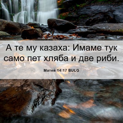 Picture 06 - Матей 14:17 BULG - А те му казаха: Имаме тук - Bible Verse Picture