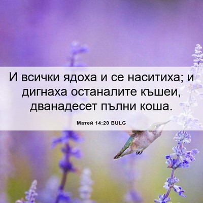 Picture 06 - Матей 14:20 BULG - И всички ядоха и се - Bible Verse Picture
