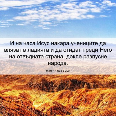 Picture 06 - Матей 14:22 BULG - И на часа Исус накара - Bible Verse Picture