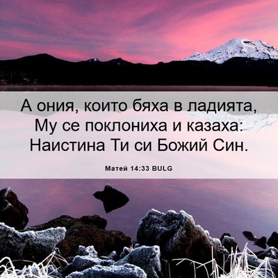Picture 06 - Матей 14:33 BULG - А ония, които бяха в - Bible Verse Picture