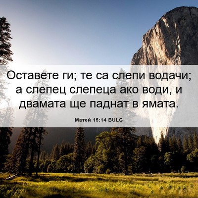 Picture 06 - Матей 15:14 BULG - Оставете ги; те са слепи - Bible Verse Picture