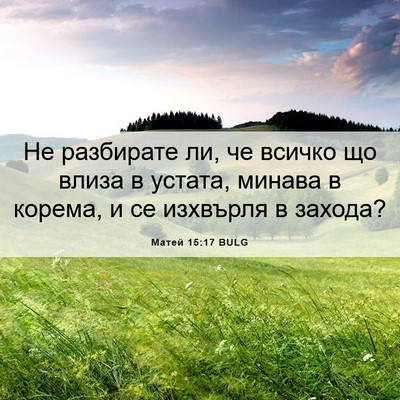 Picture 06 - Матей 15:17 BULG - Не разбирате ли, че всичко - Bible Verse Picture