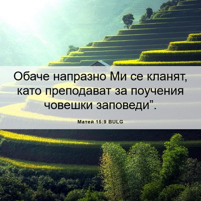 Picture 06 - Матей 15:9 BULG - Обаче напразно Ми се - Bible Verse Picture