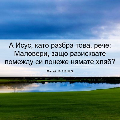 Picture 06 - Матей 16:8 BULG - А Исус, като разбра това, - Bible Verse Picture