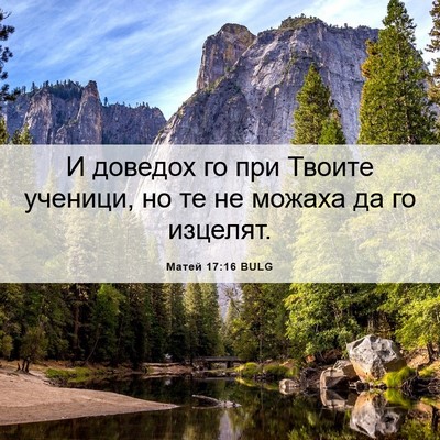 Picture 06 - Матей 17:16 BULG - И доведох го при Твоите - Bible Verse Picture